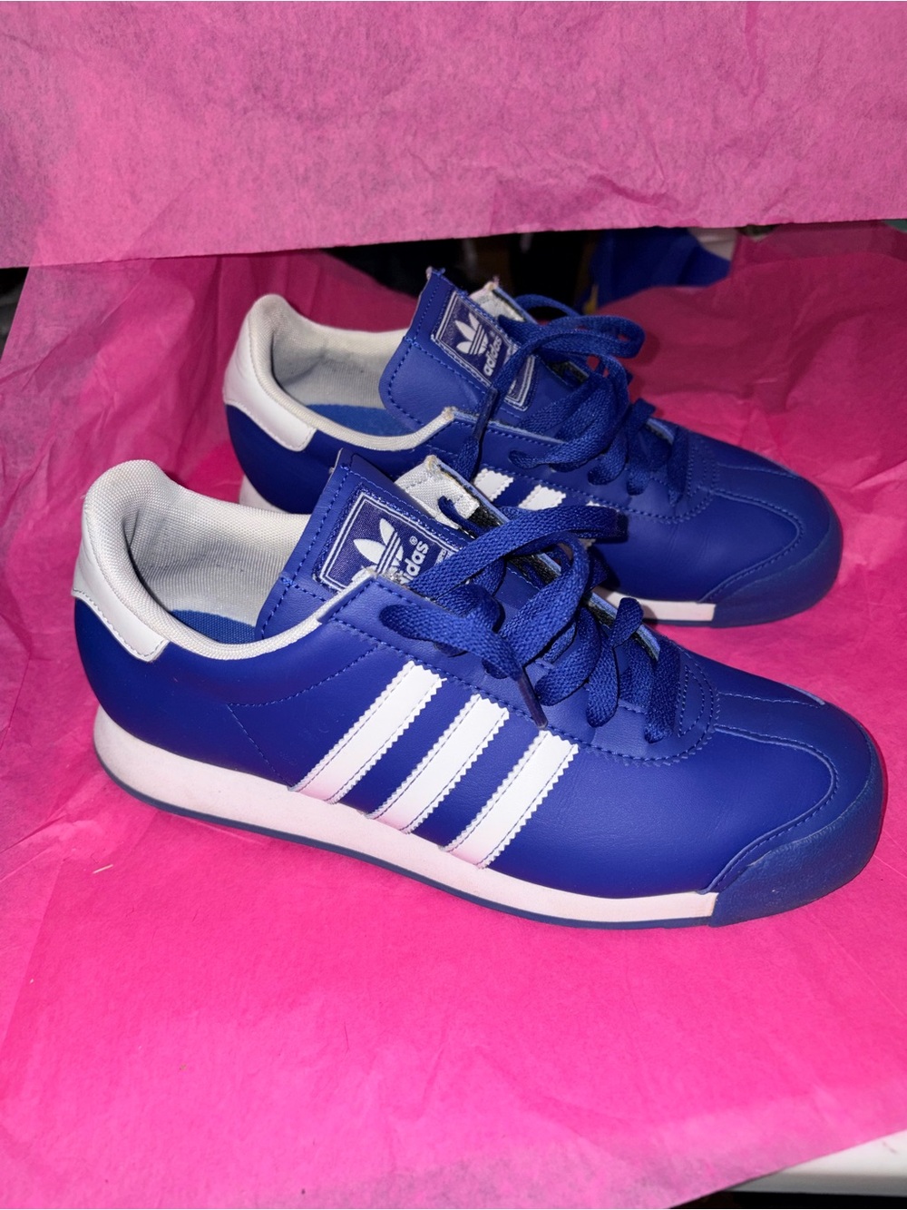 adidas Kids Royal Blue Sneakers with White Stripes